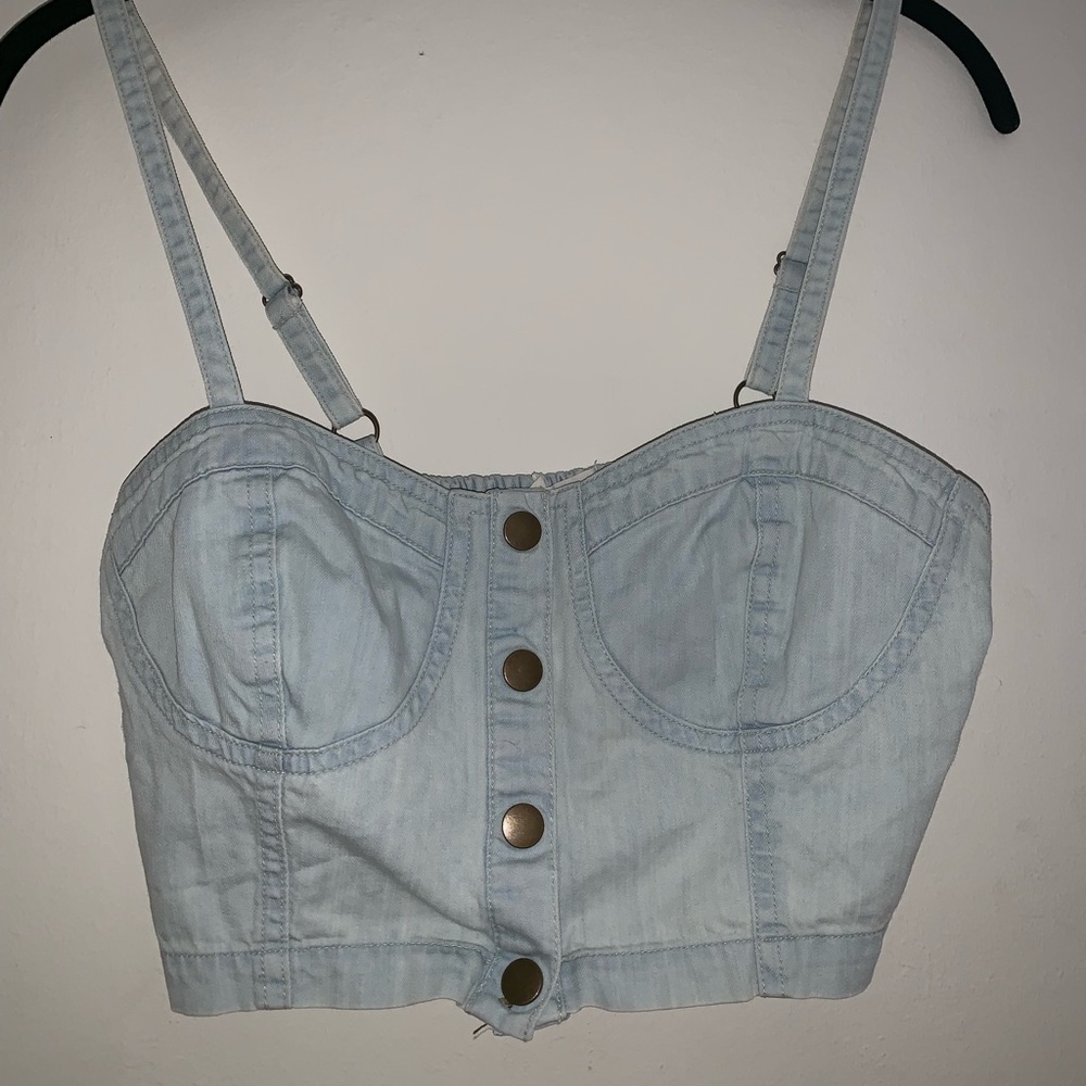 Forever21 denim crop top